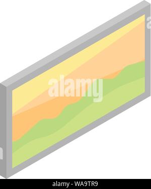 Wall picture landscape icon, isometric style Stock Vector
