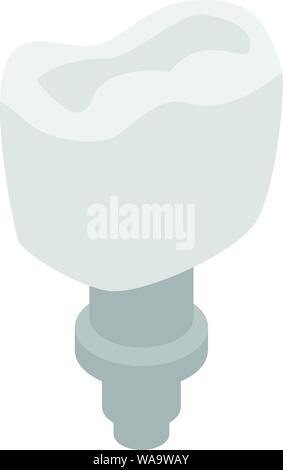Tooth implant icon, isometric style Stock Vector