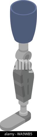 Artificial metal leg limbs icon, isometric style Stock Vector