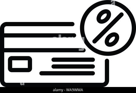 Leasing credit card icon, outline style Stock Vector
