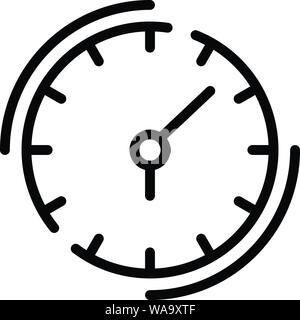 Quest clock icon, outline style Stock Vector