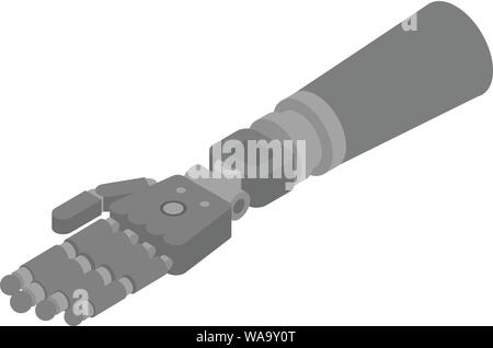 Robotic human hand icon, isometric style Stock Vector