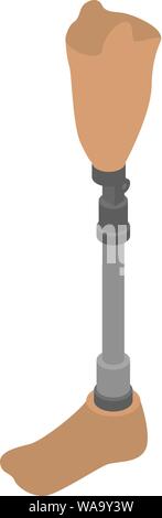 Bionic human leg icon, isometric style Stock Vector