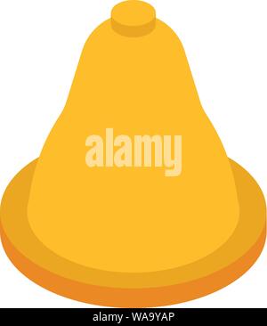 Gold ring bell icon, isometric style Stock Vector