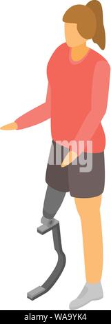 Artificial leg limbs icon, isometric style Stock Vector