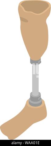 Robot leg implant icon, isometric style Stock Vector