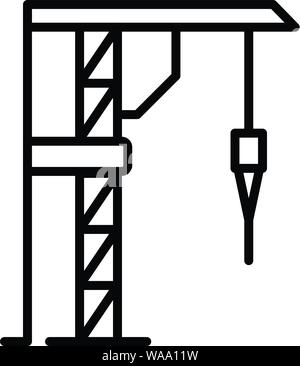Modern drill crane icon, outline style Stock Vector