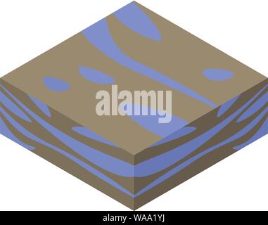 Soil with water icon, isometric style Stock Vector
