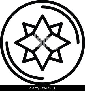 Crystal ball icon, outline style Stock Vector