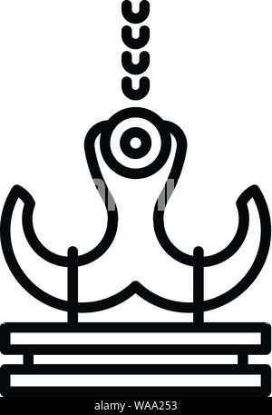 Port crane icon, outline style Stock Vector