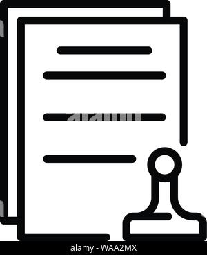 Leasing final documents icon, outline style Stock Vector