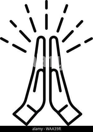 Applauding hands icon, outline style Stock Vector