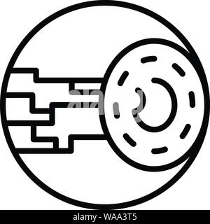 Eye implant icon, outline style Stock Vector