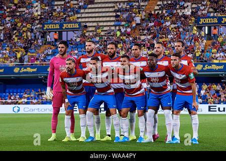 VILLAREAL, SPAIN - AUGUST 17: Granada CF players line up prior to the Liga match between Villarreal CF and Granada CF at Estadio de la Ceramica on August 17, 2019 in Villareal, Spain. (Photo by David Aliaga/MB Media) Stock Photo