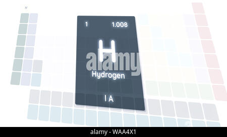 Hydrogen chemical element  atomic data and symbol - table of elements Stock Photo