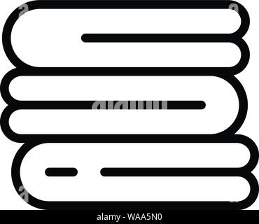 A stack of bath towels icon, outline style Stock Vector