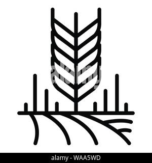 Wheat grains icon, outline style Stock Vector