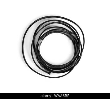 Polyester braid for cable on a white background. Stock Photo