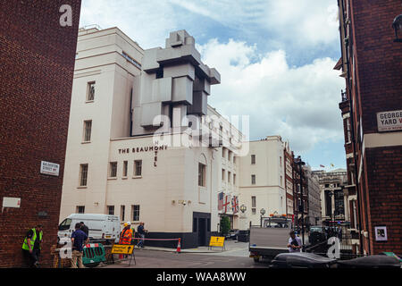 London / UK - July 18, 2019: The Beaumont Hotel located at 8 Balderton Street, Mayfair, near Brown Hart Gardens. One of its rooms was designed by Anto Stock Photo