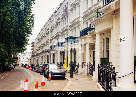 London / UK - July 18, 2019: Victorian townhouses on the Rutland Gate near the Kensington Road in Knightsbridge, City of Westminster Stock Photo