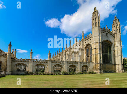 Beautiful, classic gothic King's College Chapel, Cambridge, Great Britain Panorama