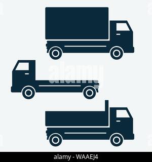 delivery truck icon vector illustration set Stock Vector
