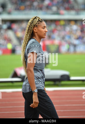 Nafissatou Thiam (Belgium) during the IAAF Diamond League Athletics at the Alexander Stadium in Birmingham. Stock Photo