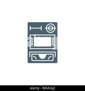 ATM related vector glyph icon. Stock Vector