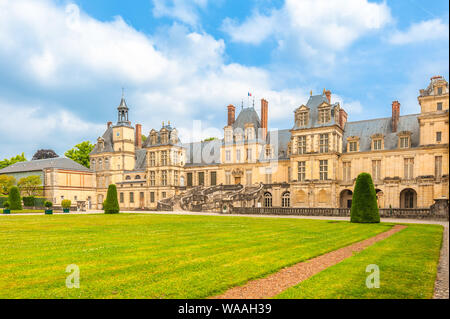 Palace of Fontainebleau near Paris in France Stock Photo