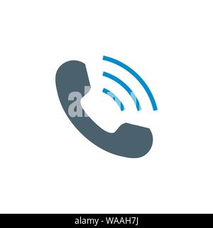 Handset related vector glyph icon. Stock Vector
