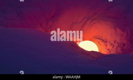 Seabed Landscape with Seamounts. Vector illustration for design. Stock Vector