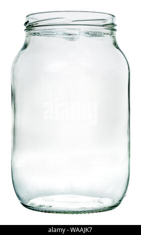 Empty liter glass jar. Isolation with clipping paths Stock Photo