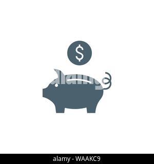 Piggy Bank related vector glyph icon. Stock Vector