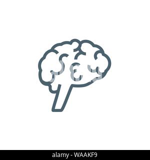 Brain related vector glyph icon. Stock Vector