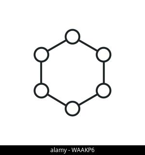 Hexagon linear community icon. Network or organization concept for websites and mobile minimalistic flat design. Vector illustraton isolated. Working Stock Vector