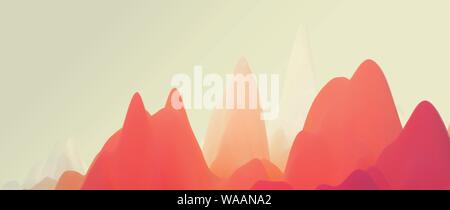 Seabed Landscape with Seamounts. Vector illustration for design. Stock Vector