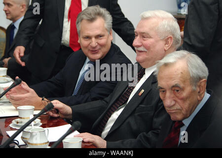 November 24, 2010 Warsaw, Poland. Pictured: Lech Walesa (President of Poland between 1990 and 1995, Nobel Prize in 1983) Stock Photo