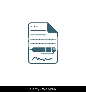 Contract related vector glyph icon. Stock Vector
