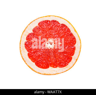 half of pink grapefruit isolated on white background Stock Photo