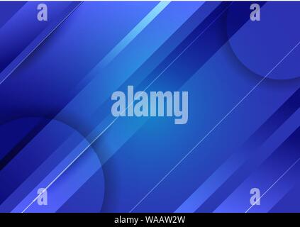 Abstract technology concept diagonal overlapping geometric shape blue color background. Vector graphic illustration Stock Vector