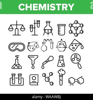 Collection Chemistry Elements Icons Set Vector Stock Vector