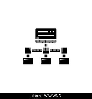 File Transfer, Shared Site. Flat Vector Icon illustration. Simple black symbol on white background. File Transfer, Shared Site sign design template fo Stock Vector