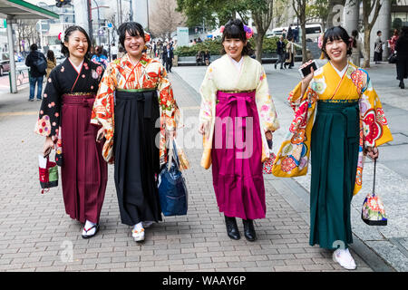 Japan, Honshu, Tokyo, Kudanshita, Female University Students