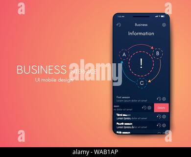 Mobile application interface. Ui design, stock vector Stock Vector