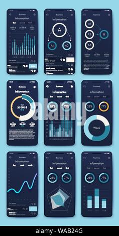 Vector graphics set mobile infographics. Stock vector Stock Vector