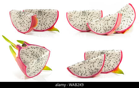 Group of dragon fruit or pitaya fruit isolated on white background Stock Photo