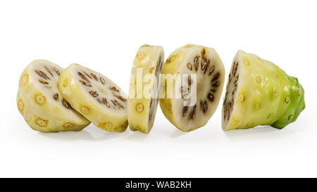 Noni or Morinda fruits isolated on white background Stock Photo