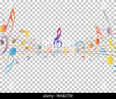 Abstract Musical Theme. Transparency Grid Background Design. Vector Illustration. Stock Vector