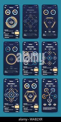 Vector graphics set mobile infographics. Stock vector Stock Vector