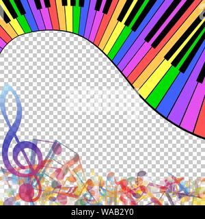Abstract Musical Theme. Transparency Grid Background Design. Vector Illustration. Stock Vector